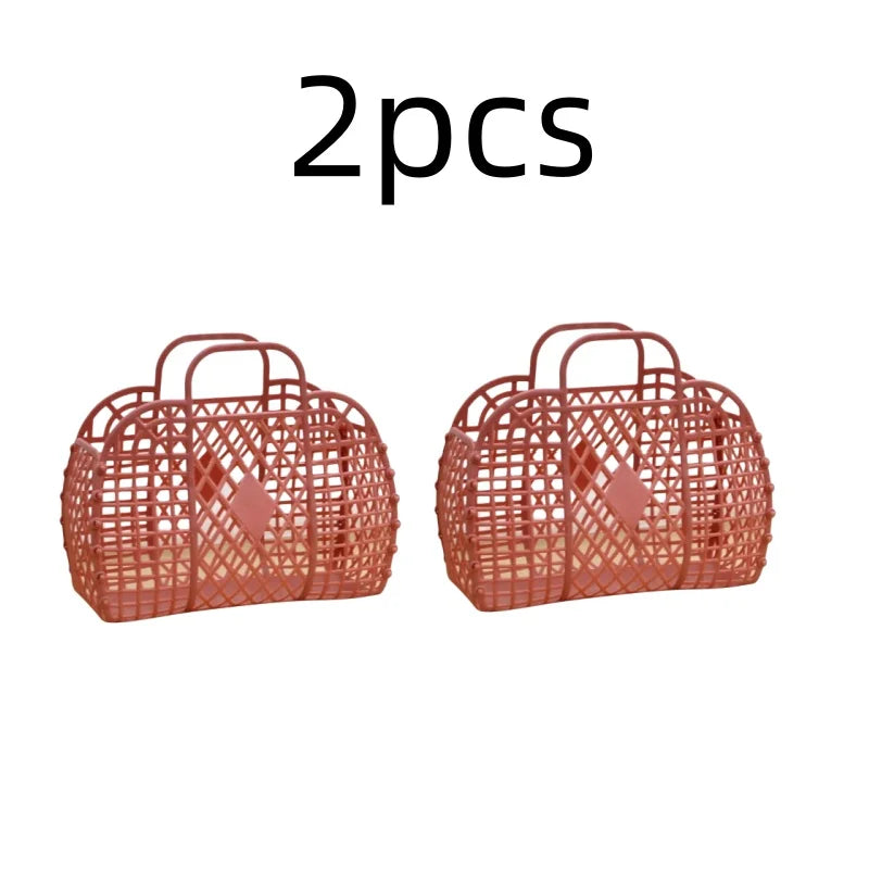 Detachable Shower Plastic Bath Bathroom Hollow Wash Storage Shopping Basket Home Storage Organization