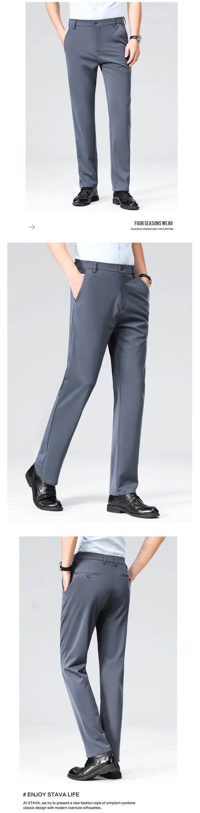 Four-Way Stretch Business Casual Pants for Men, Spring/Autumn Dress Pants, Men's Trousers, Formal Pants, Casual Elastic Dress Pa
