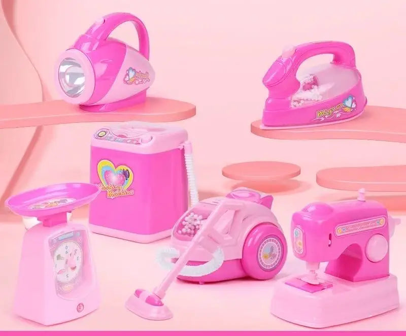 Kids Kitchen Play Simulation Home Appliances Toys Pretend Play Refrigerator Microwave Coffee Maker Kettle Hair Dryer for Childs