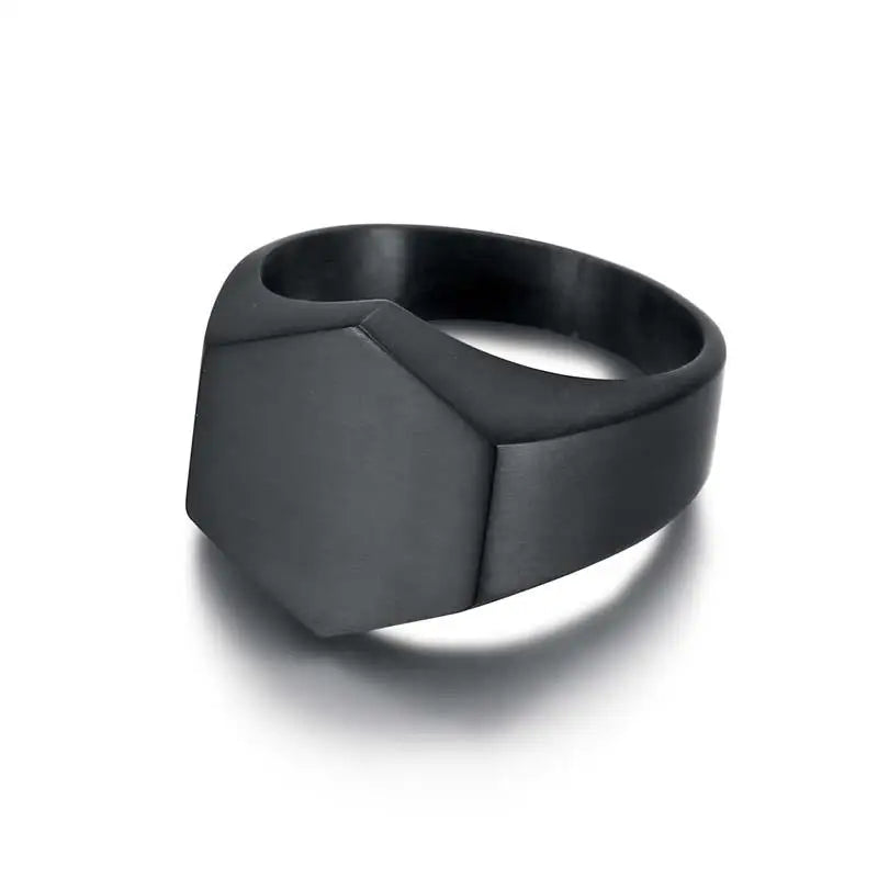Jiayiqi Men'S Ring Punk Rock 316L Stainless Steel Signet Ring For Men Hip Hop Party Jewelry Male Wedding Gift Custom accept
