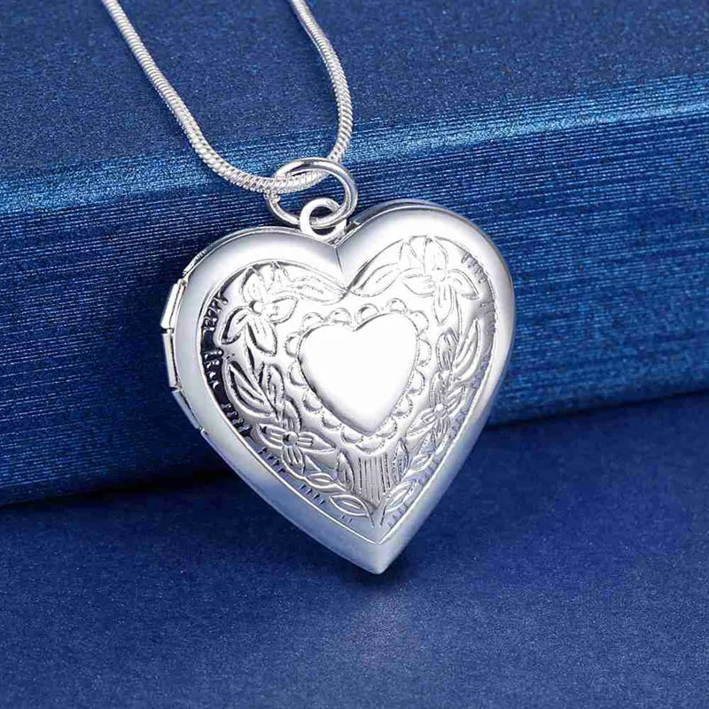 925 Sterling Silver Exquisite Heart Pendant Necklace Women's Fashion Wedding Engagement Jewelry