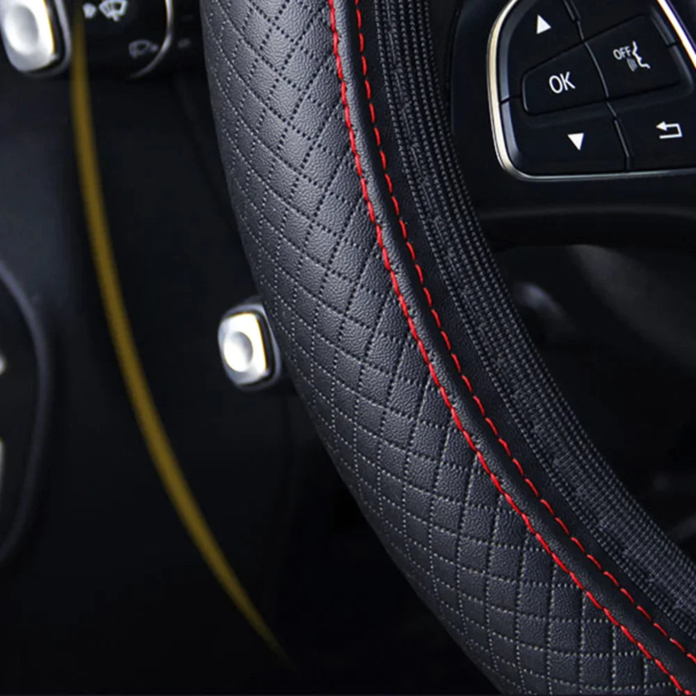 Universal Car Steering Wheel Cover Skidproof Auto Steering- Wheel Cover Anti-Slip Embossing Leather Car-styling Car Accessories