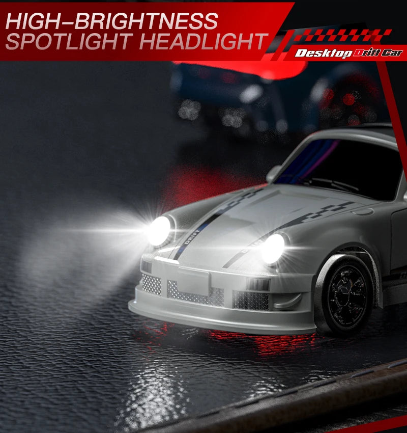 KF20 1/64 High Speed Drift RC Car 2.4G 4WD Remote Control Desktop Mini GTR Racing Model Cars for Boys Kids Toy Gift