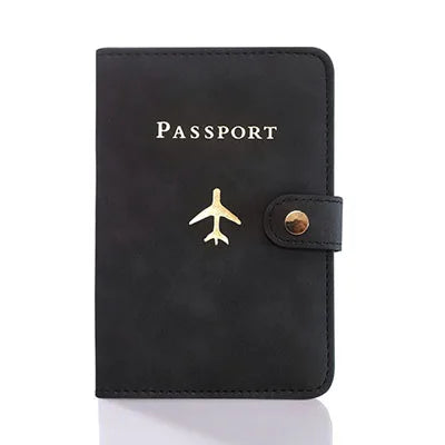 Leather Passport Holder Covers Case Waterproof Travel Credit Card Wallet Cute Passport Book for Women/Men Buckle Passport Cover
