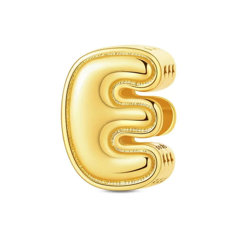 New Hot Sales 925 Sterling Silver 26 Golden Letters Charms Bead Fit Original Bracelet DIY Women Birthday Jewelry Gifts