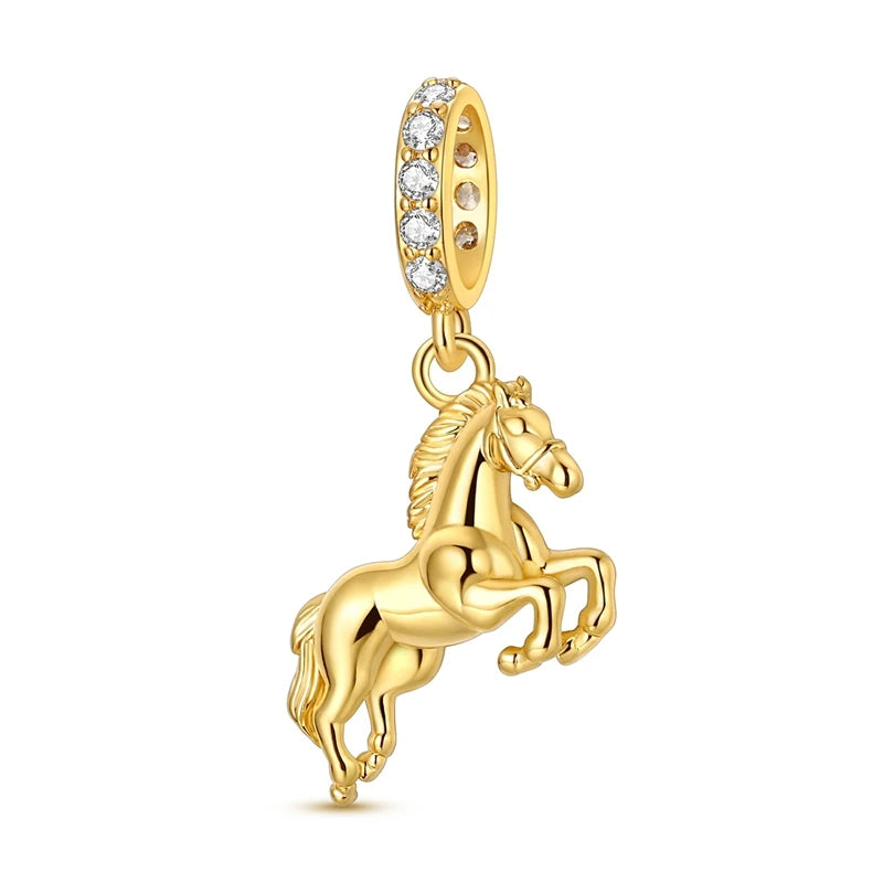 Hot Sales 925 Sterling Silver Golden Series Charms Beads Cross Devil's Eye Bow Charms Pendant Fit Original Bracelet DIY Jewelry