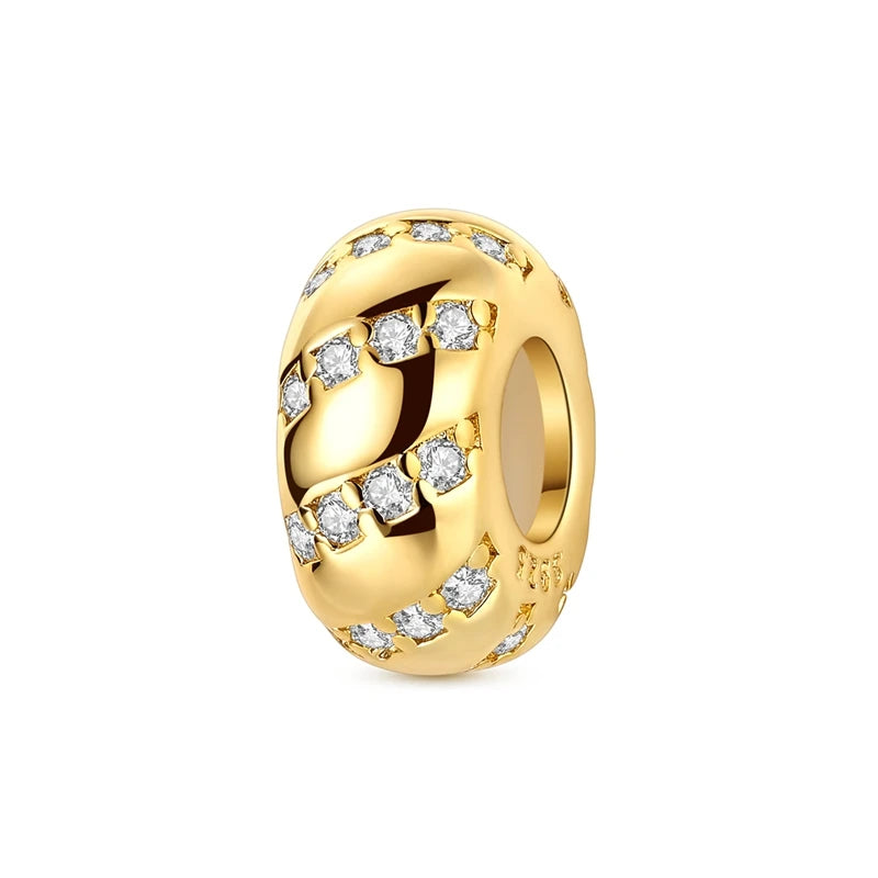 Hot Sales 925 Sterling Silver Golden Series Charms Beads Cross Devil's Eye Bow Charms Pendant Fit Original Bracelet DIY Jewelry