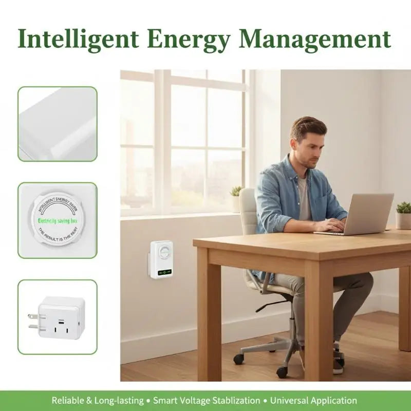 Household Electricity Saving Device 90V260V Power Saver Box Smart Energy Efficient Solution for Appliances US EU Plug