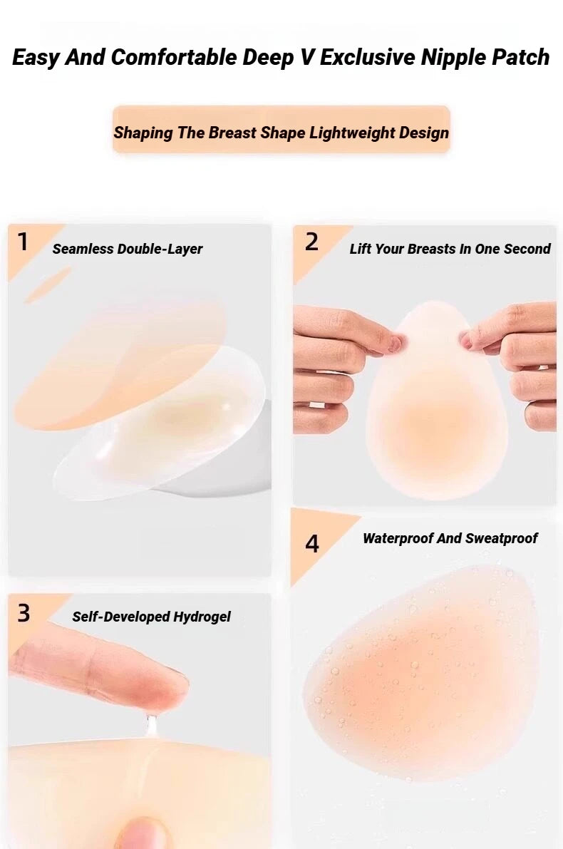Invisible Self-Adhesive Nipple Covers Anti-Friction Washable Perfect For Summer Swimwear Beach Pool & Daily Wear Drop-Shaped