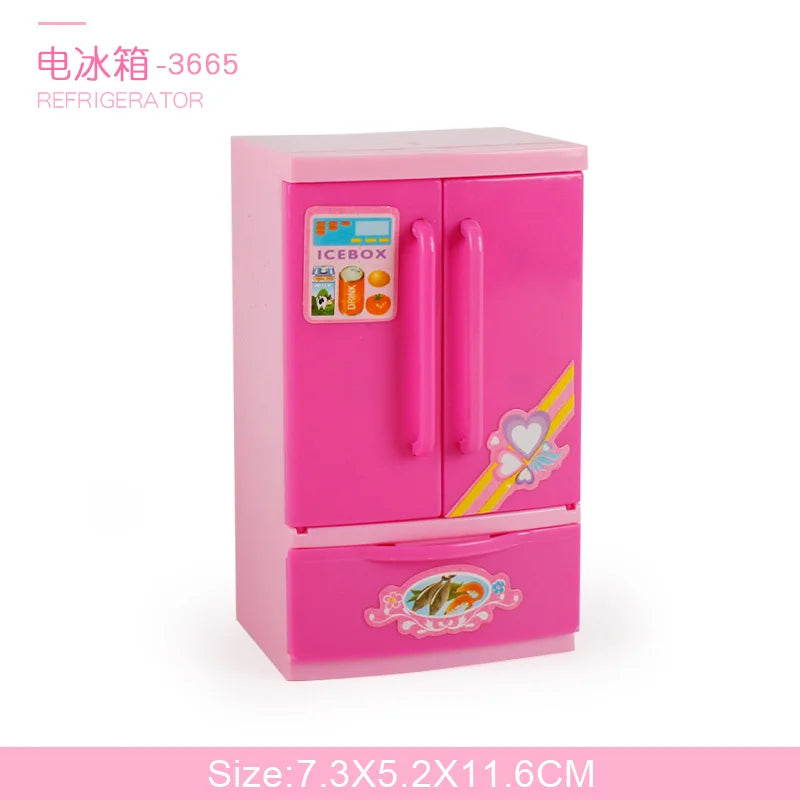 Kids Kitchen Play Simulation Home Appliances Toys Pretend Play Refrigerator Microwave Coffee Maker Kettle Hair Dryer for Childs
