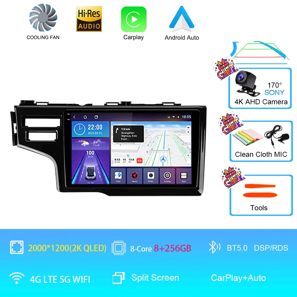 For Honda Fit Jazz 2014 2015 2016 2017 Autoradio GPS Stereo 2din Head Unit Carplay Auto Multimedia Player Car Radio