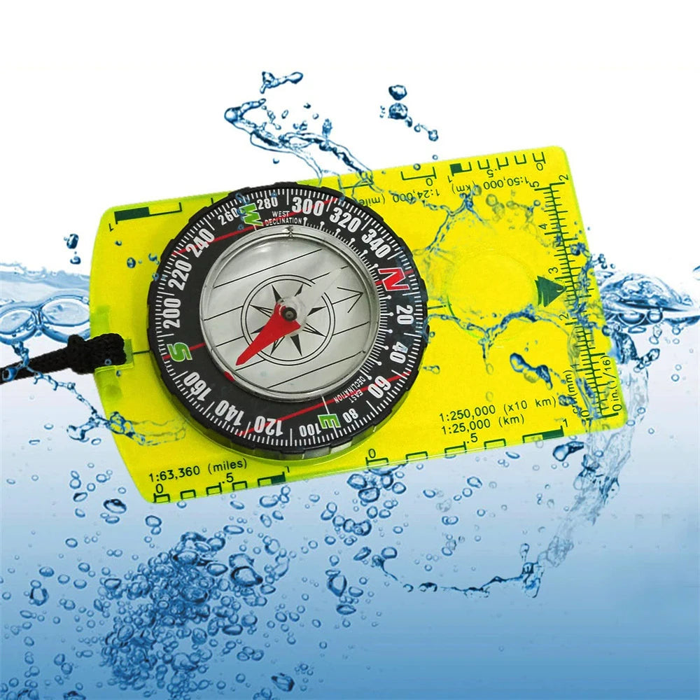 Waterproof Compass Outdoor Gadget Navigation Hiking Compass Camping  Orienteering Backpacking Map Reading Compass for Scout Kids