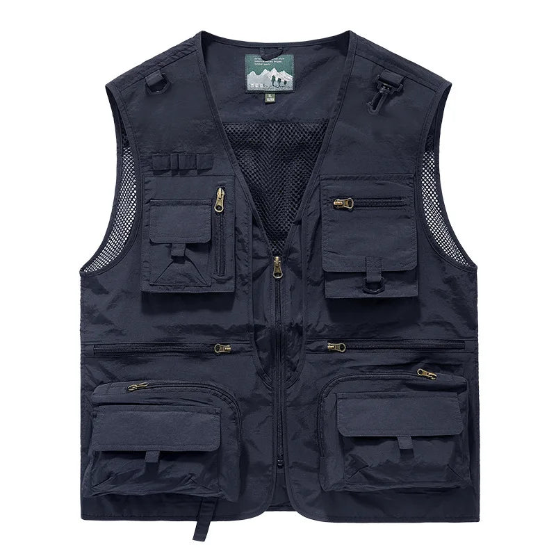FGKKS Men Multi Pockets Vest Men's New Breathable Outdoor Fishing Vest Quality Design Leisure High Tech Male Jacket