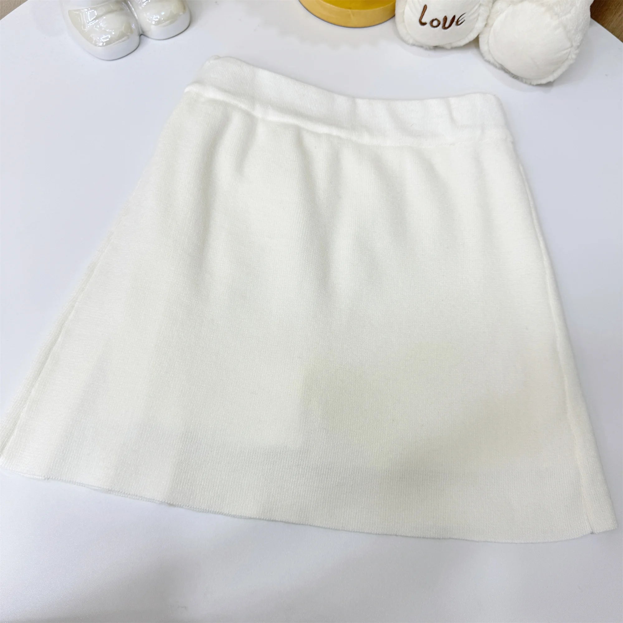 French Small Fragrance Knitted Two Piece Set For Womem Summer New High-end Wool Crop Top And Pleated Short Skirt Sets F689