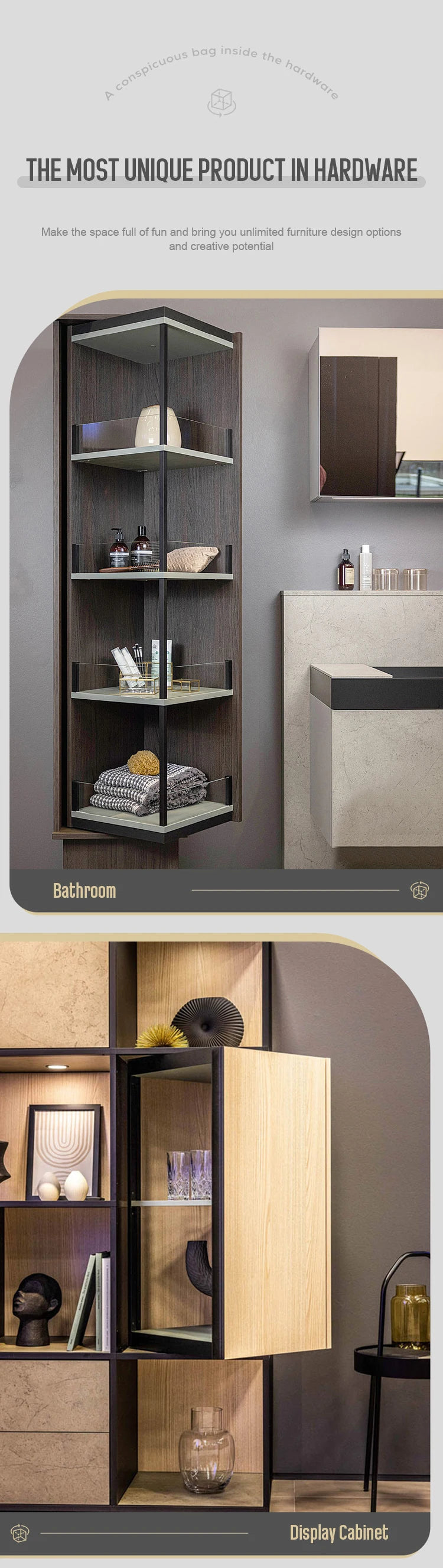 Kitchen Island With 180 360 Degree Rotating Bathroom Adjustable Unit Bookcase Corner Cabinet Multifunctional Storage Shelf