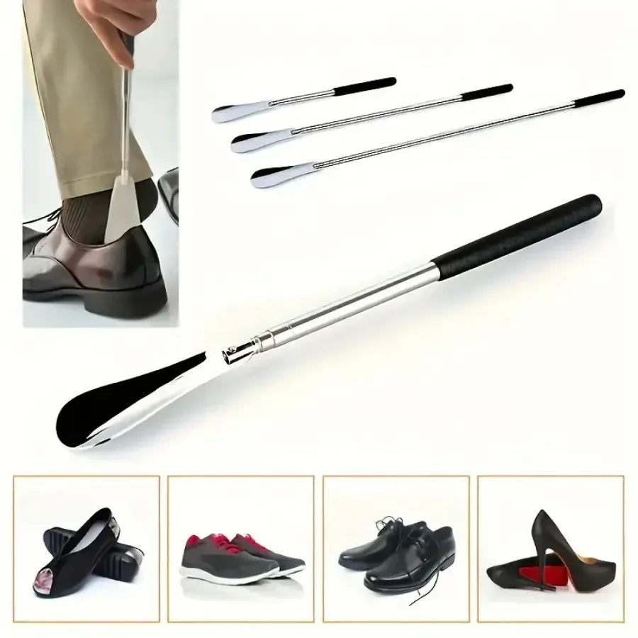 1PC Retractable Stainless Steel Elderly Shoe Puller, Shoe Assistant, Suitable for Both Men and Women, Schoenlepel, Shoe Horn