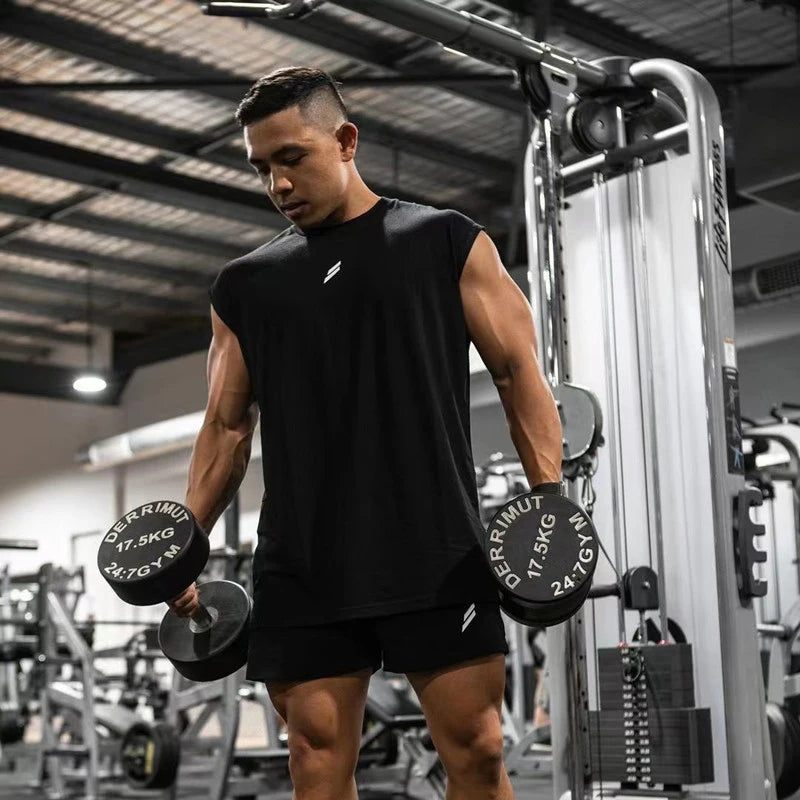 NEW Summer Fitness Sports Tank Top Men Breathable Loose Mesh Training Sleeveless T-shirt Quick Drying vest male Fitness Clothing