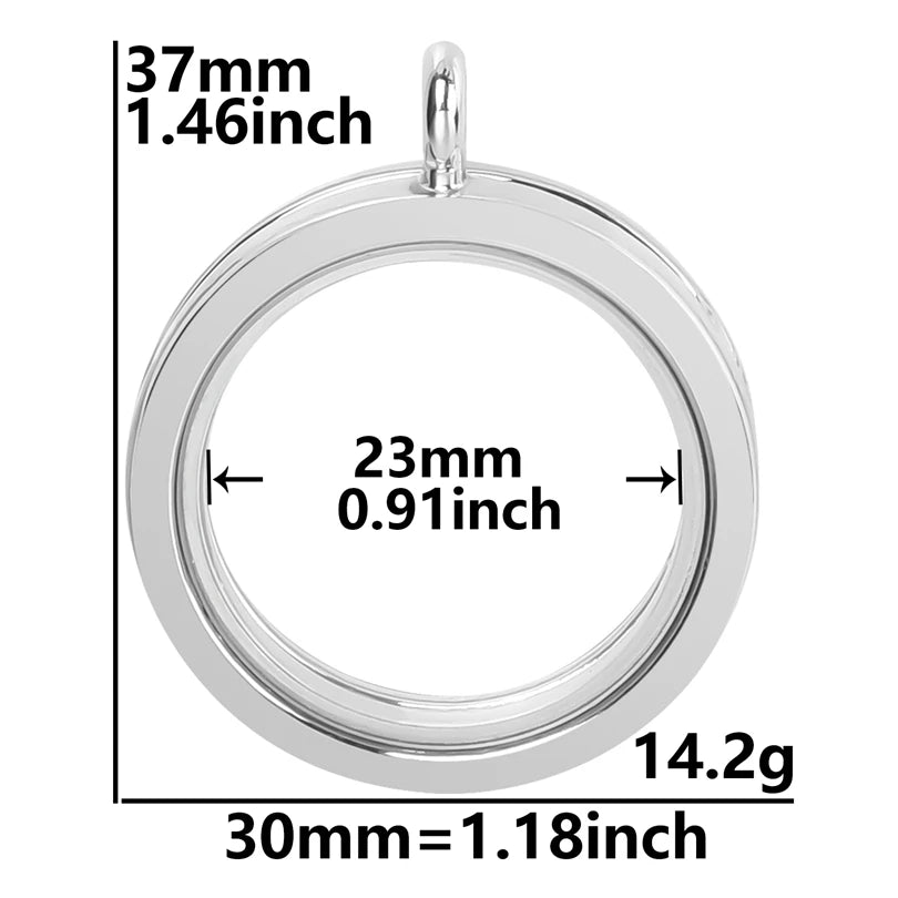1Pc Punk Heart Round Memory Reliquary Photo Medaillon Pendant Glass Geometric Cremation Ashes Floating Locket кулон Jewelry