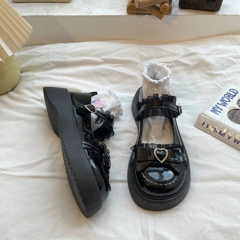 2025 Summer New School Girl JK Loafer Pumps Platform Shoes Japanese Style Lolita Y2K Kawaii Jirai Kei Fashion
