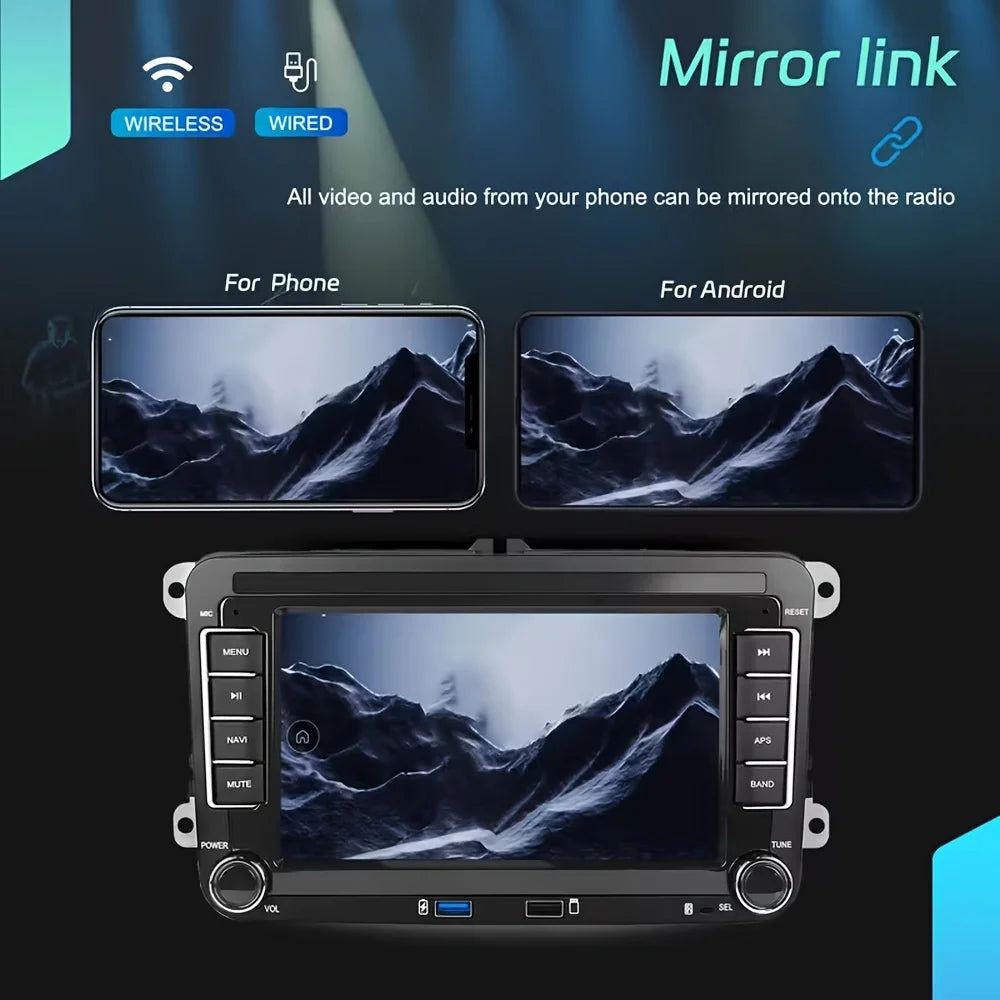 Car Stereo Receiver for VW Seat Skoda Passat Golf, Capacitive Touchscreen, Wireless Carplay And Android Auto, Radio Player