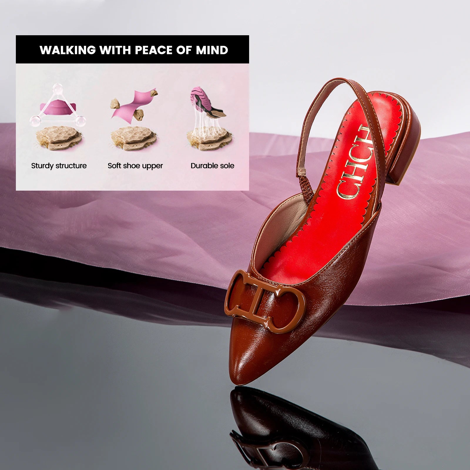 CHCH Women's Sandals 2024 New Black Pointed Flat bottomed loafers Simple Black Business Women's Shoes