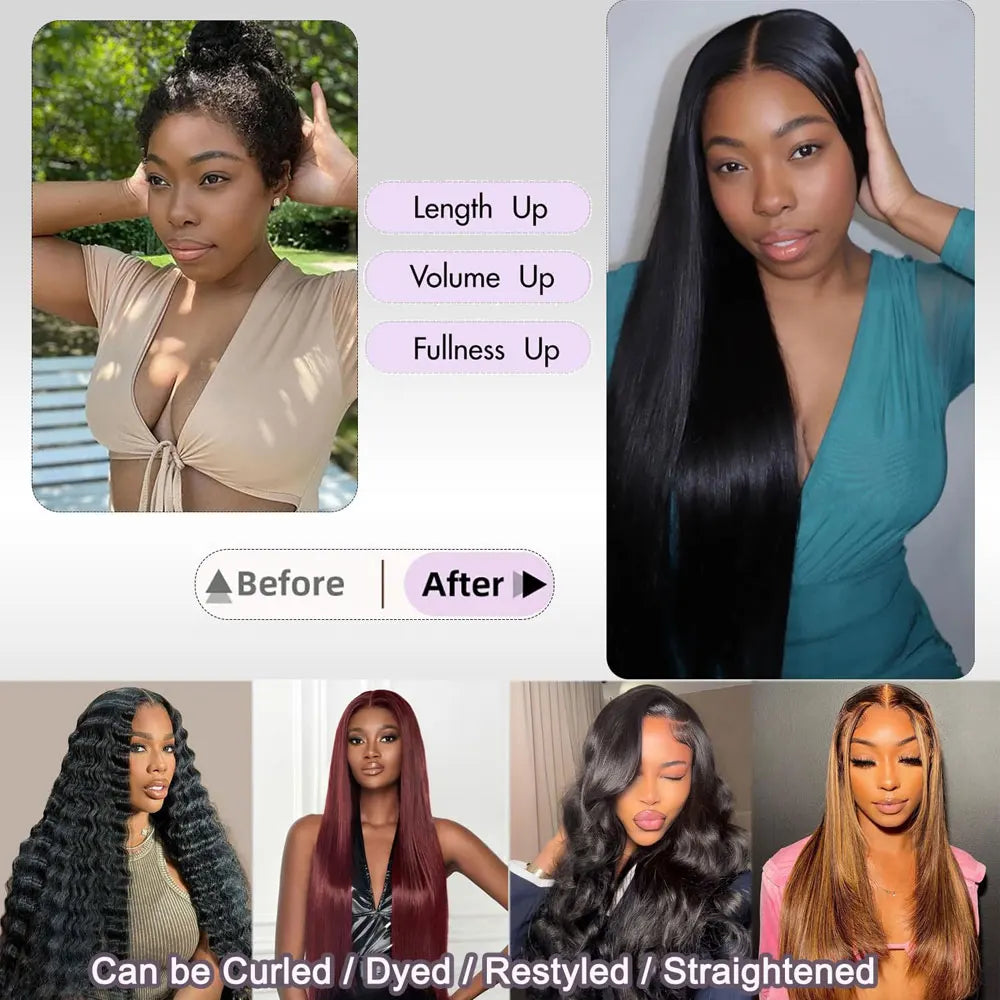 12A Brazilian Long Straight Hair 1/3/4 Bundle Deals Unprocessed Virgin Human Hair Bundles Natural Black Color 12-42 Inches