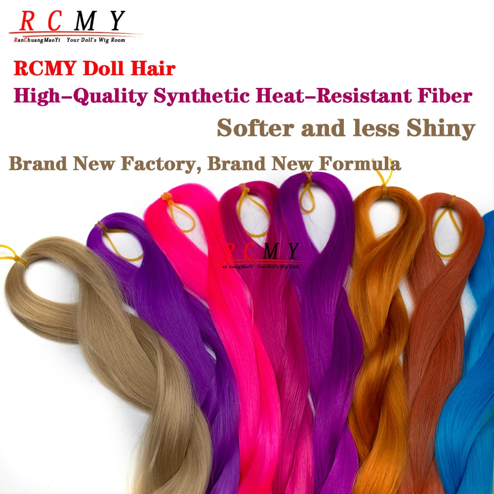 RCMY Soft Silk Doll Hair BJD/SD Blue Doll Wig Heat-resistant Synthetic Nylon Fiber 1/3 1/4 1/6 Doll Accessories