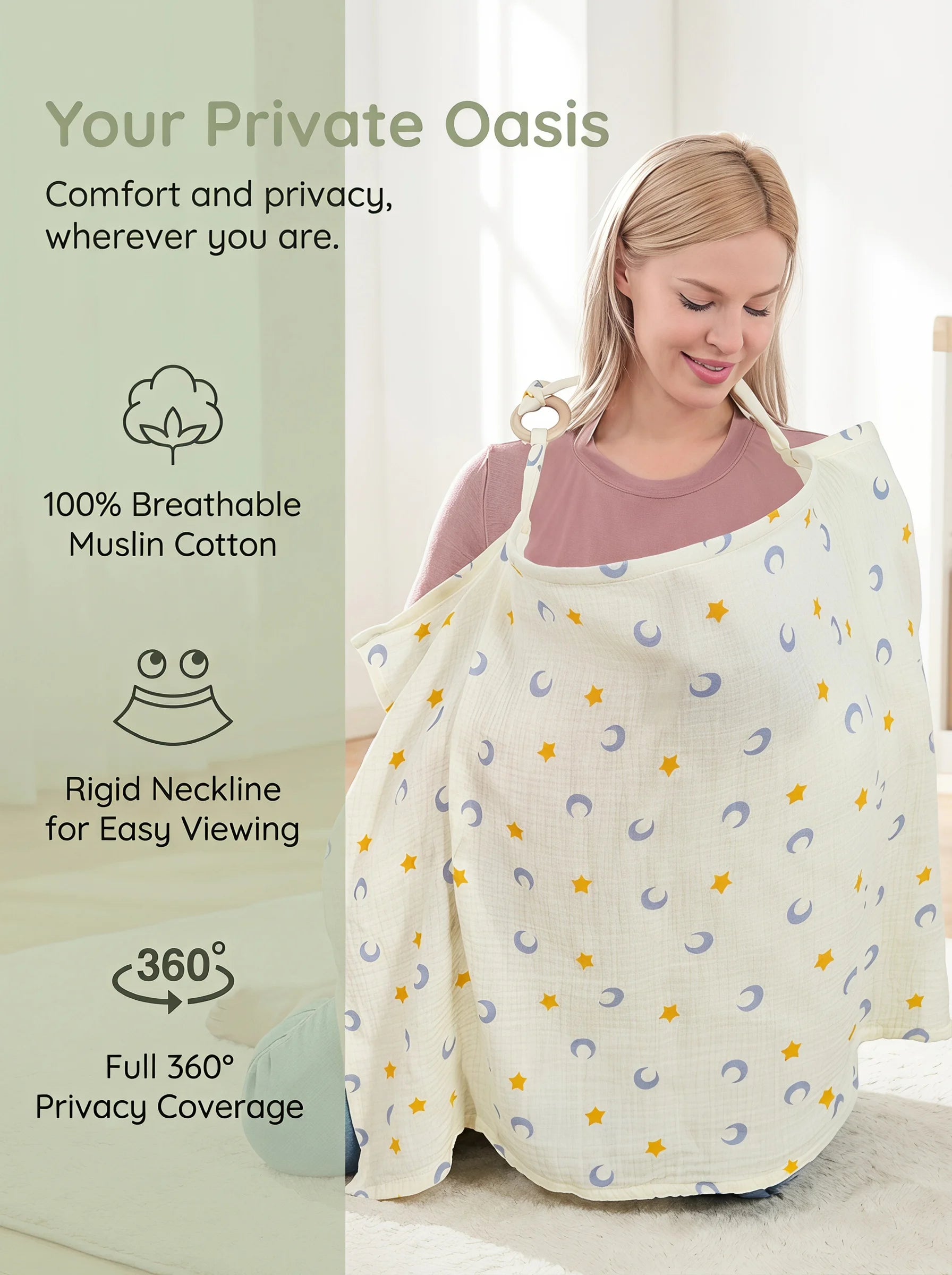 Double Layer Cotton Nursing Cover Breastfeeding Shawl Anti Embarrassment Baby Blanket & Stroller Cover