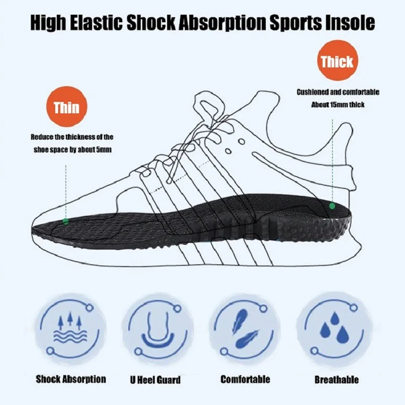Sole Shock Absorption Deodorant Breathable Cushion Sport Insoles For Shoes Running Insoles For Feet Man Women Massage Care Pads