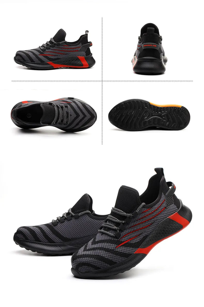 Men Work Safety Shoes Anti-puncture Protective Shoes Men Indestructible Work Shoes Men Boots Lightweight Breathable Safety Boots