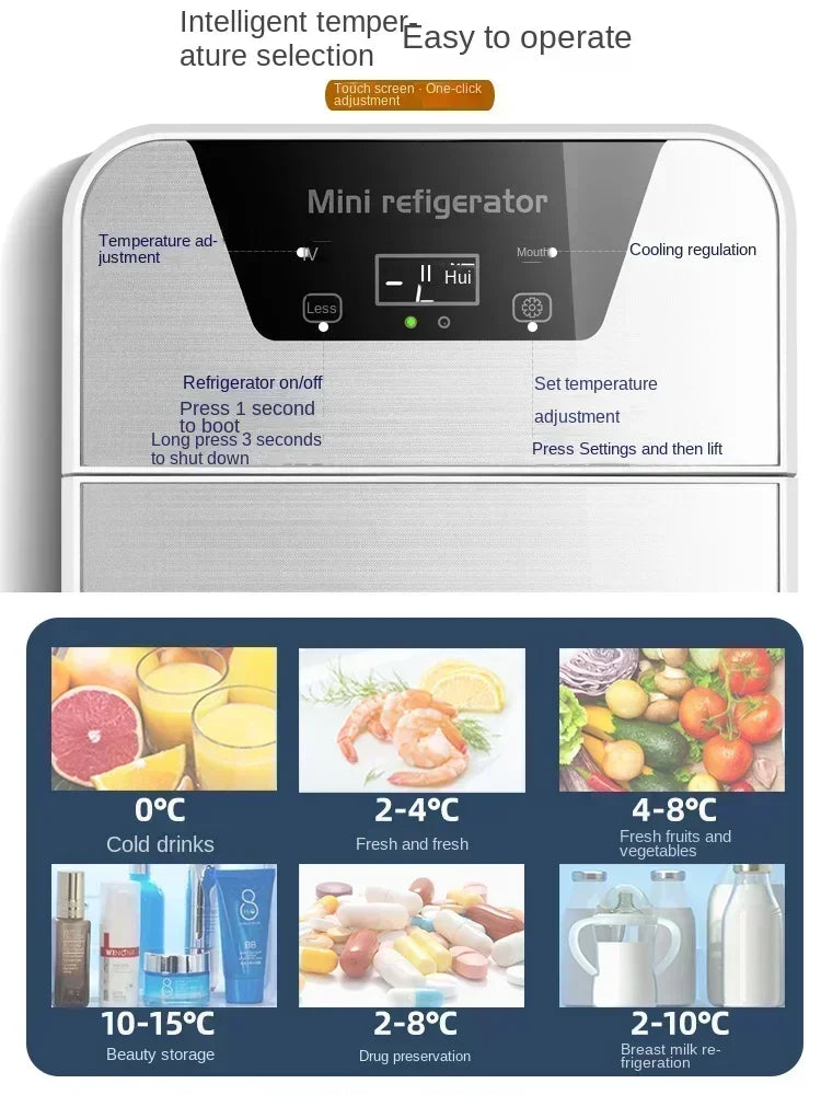 220V Mini Refrigerator Small Household Dormitory Car Mounted Refrigerator Mini Student Refrigeration Single Person Small  AG