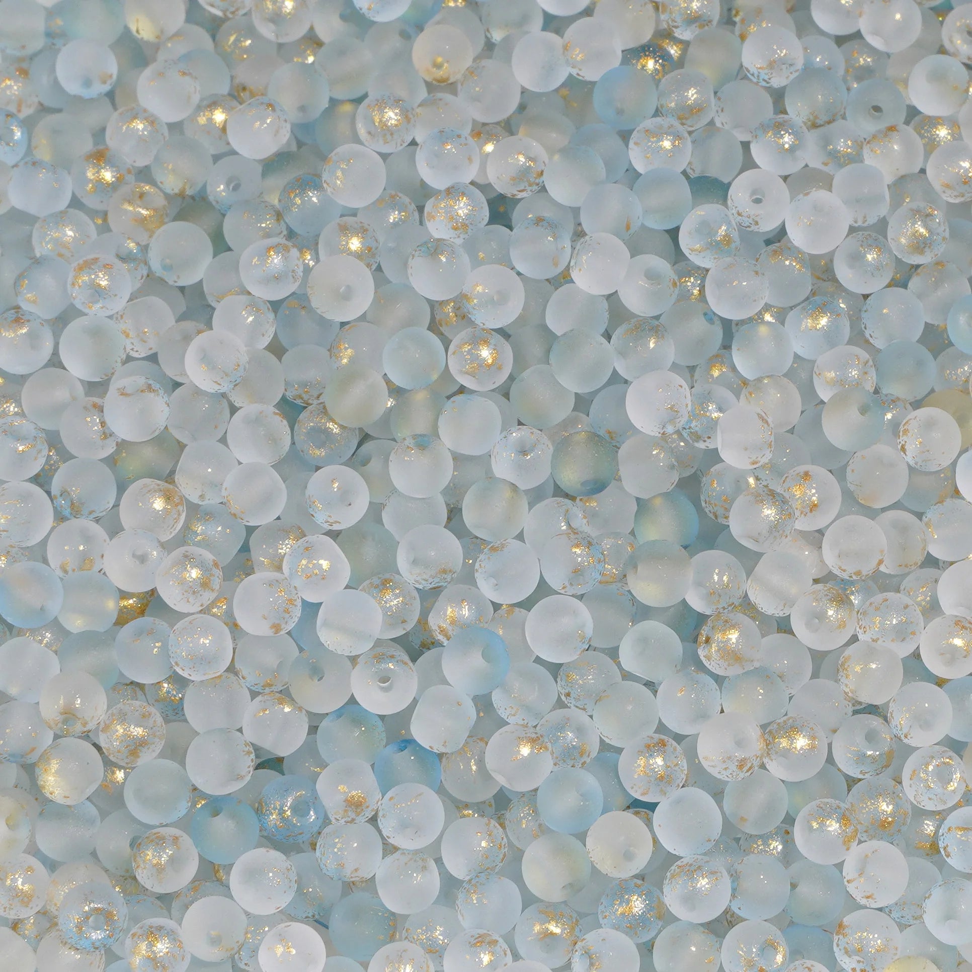 100Pcs 4mm High Quality Frosted Gold Splattered Glass Rice Beads Loose Beads for Handmade Jewelry DIY Bracelet Necklace Material
