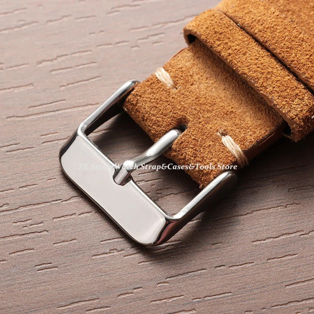 Wristband Soft Suede Leather Straps 14/16/18/20/22mm Vintage Red Watchband Quick Release Calfskin Bracelet Men Women Accessories