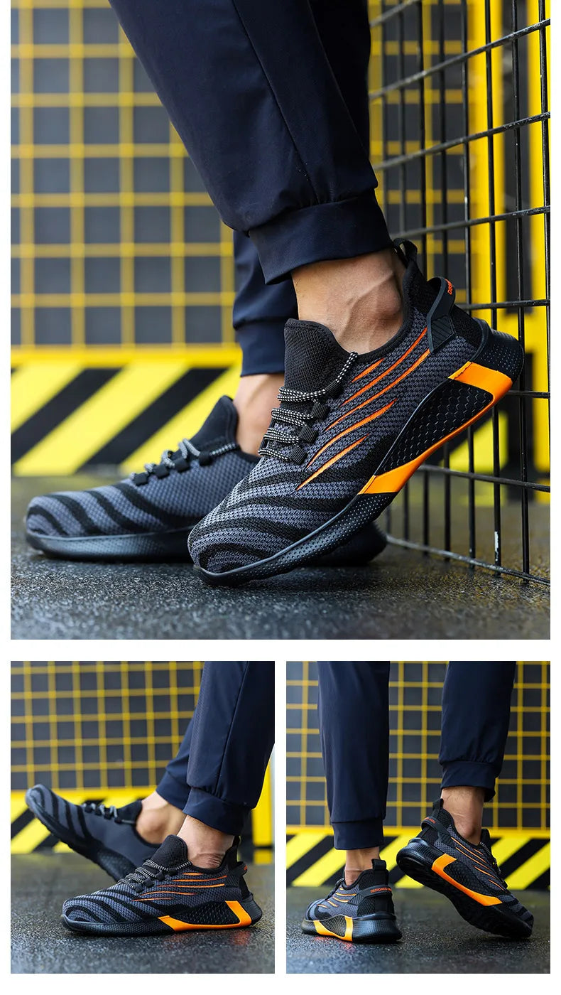Men Work Safety Shoes Anti-puncture Protective Shoes Men Indestructible Work Shoes Men Boots Lightweight Breathable Safety Boots