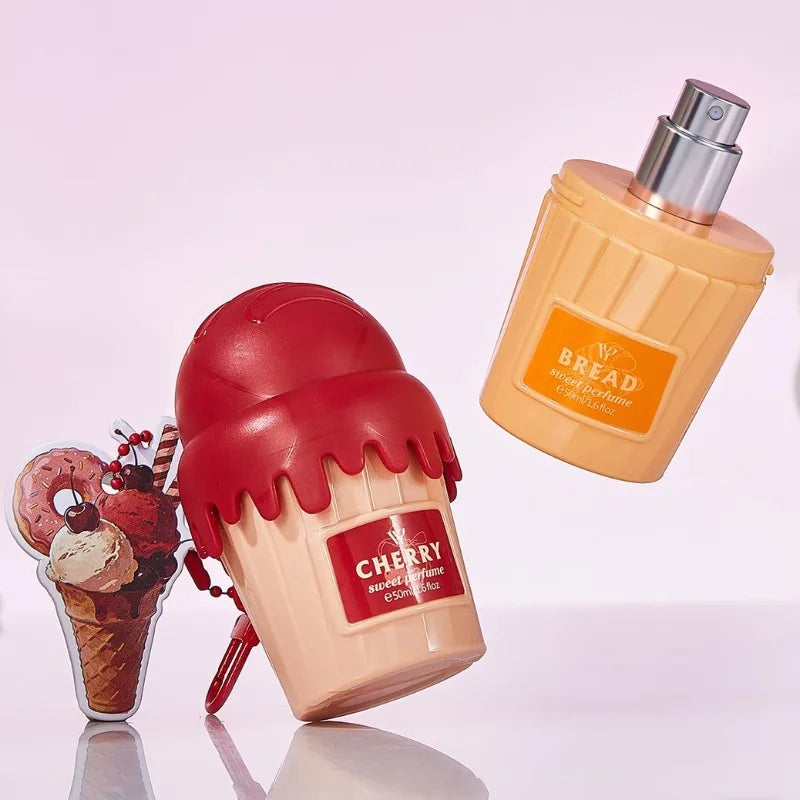 50ml Ice Cream Shaped Women Perfume Long Lasting Gourmand Fragrance Sweet Elegant Body Mist Cute Dessert Inspired Strawberry
