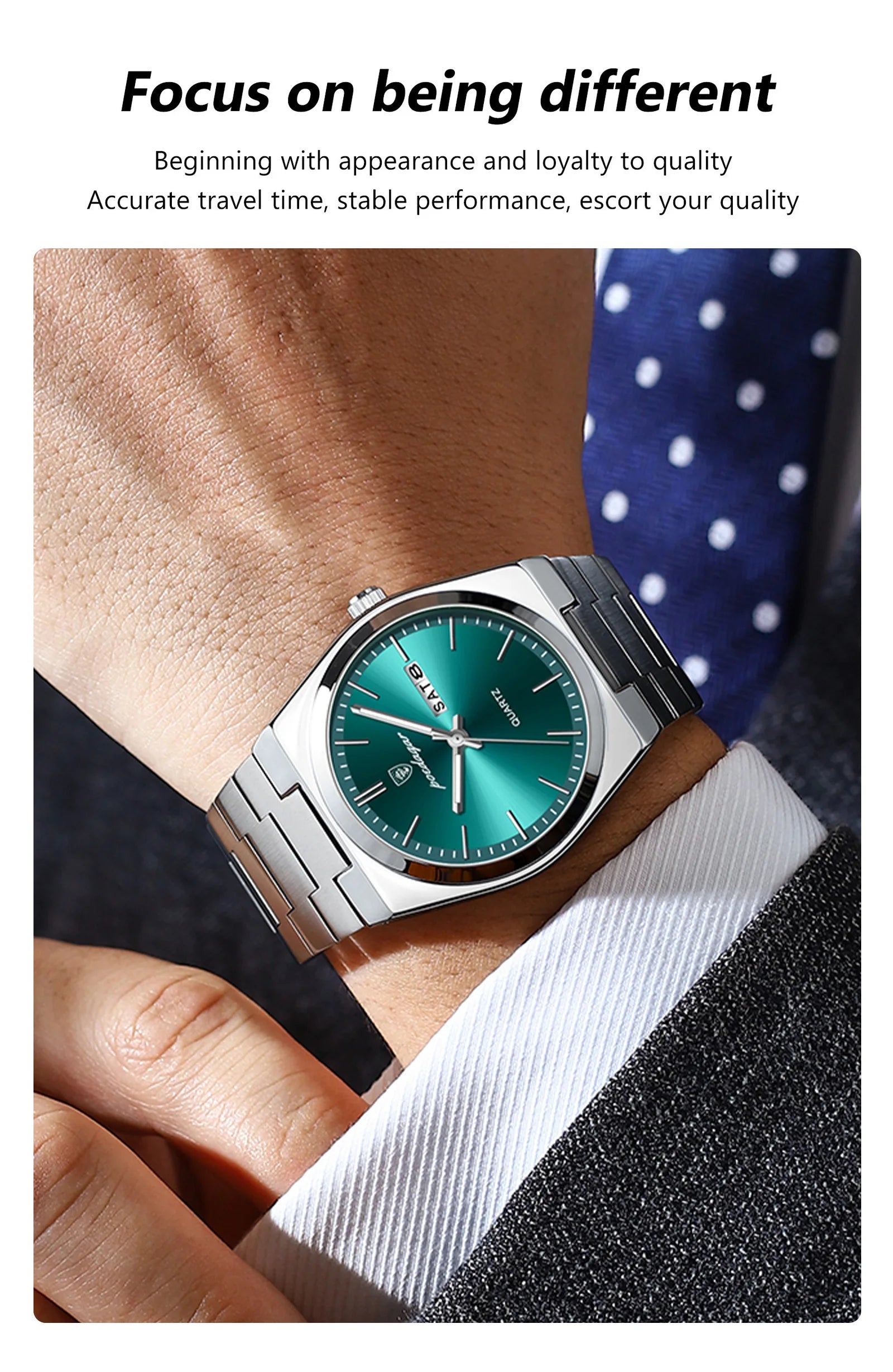 POEDAGAR Luxury Men's Watches Luminous Waterproof Stainless Steel Casual Men Clock Date Week Quartz Fashion Man Wristwatch Reloj