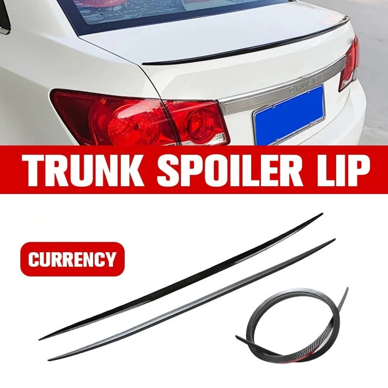 1.2M Universal Flexible PU Car Spoiler Lip Soft Rubber Roof Trunk Wing Sticker Trim Self-adhesive Bonnet Hatch Gate Decorative