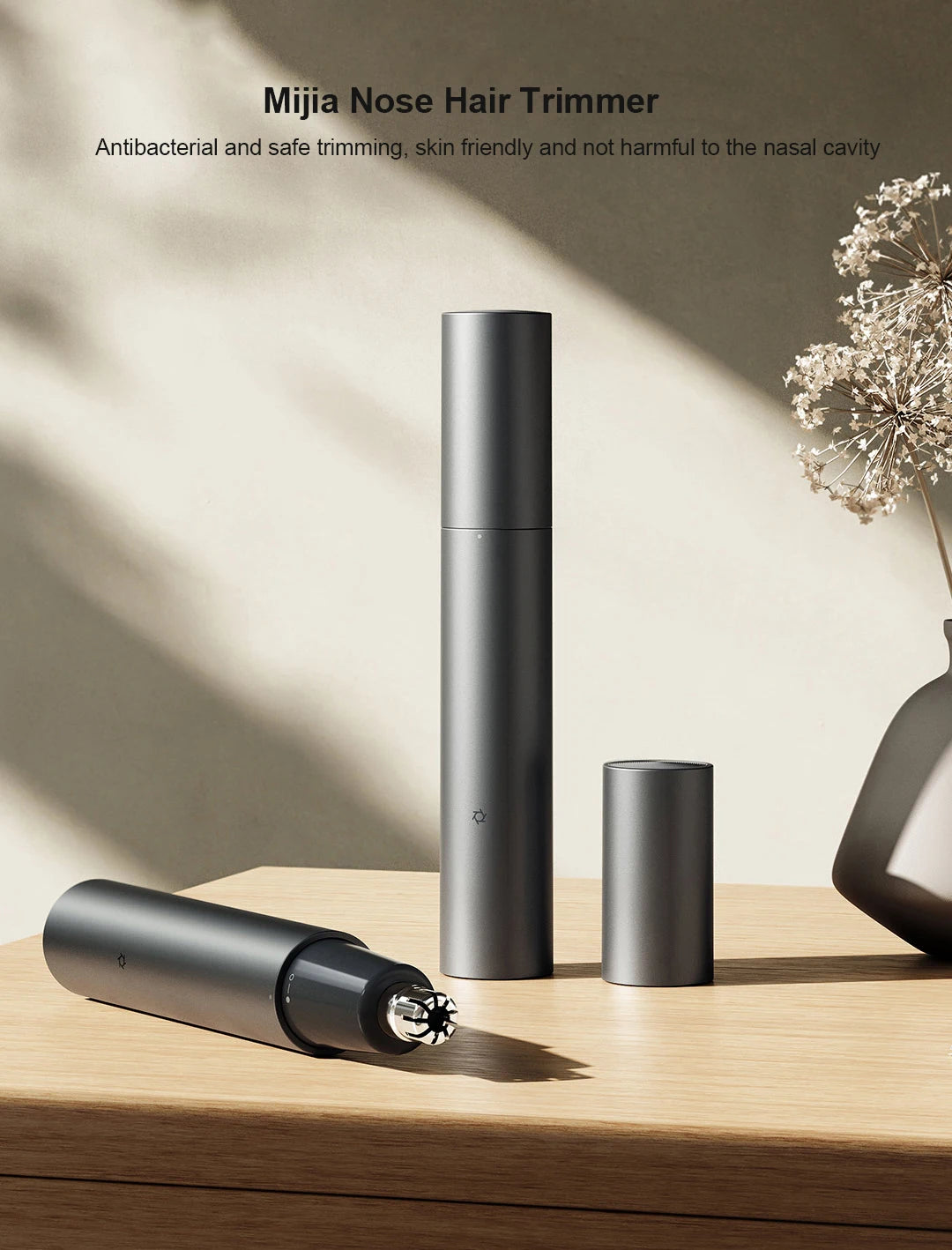 XIAOMI Mijia Electric Nose Trimmer- Rechargeable Ear Nose Hair Clipper Portable Skin-friendly Painless Eyebrow Trimmer for Men