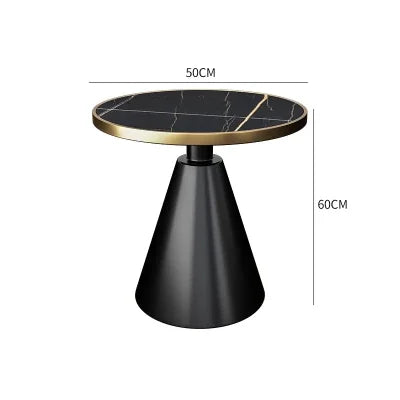 Luxury Round Side Table with Marble Top and Metal Base Modern End Table for Small Space Living Room Bedroom Hotel Use
