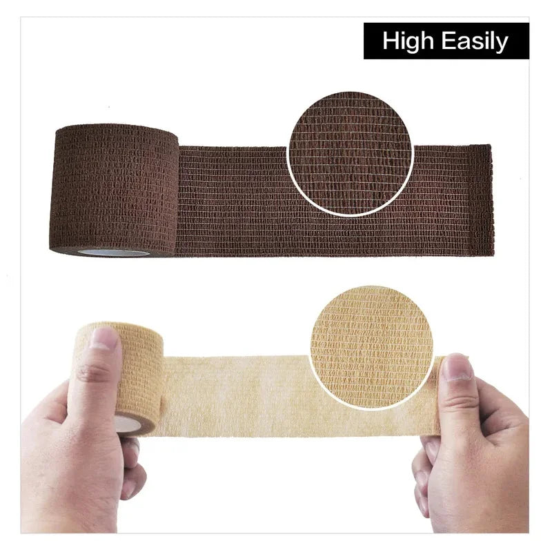 6/10/12pcs First Aid Self Adhesive Cohesive Elasticity Bandages Sports Tape For Wrist Ankle Sprains & Swelling Tattoo Cover