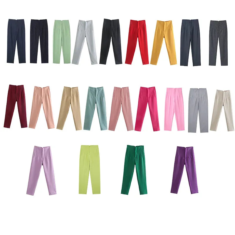 Koekop Office outfits Pencil Trousers Black Pink White Ladies Pants Fashion Office Wear High waist Pants for Women Formal Pants