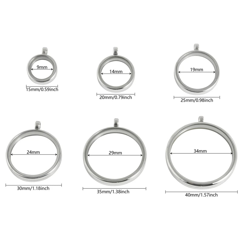 1Pc Inner Size 10-40mm Round Glass Memory Coin Holder Locket Pendant Necklaces Floating Living Relicario Collares Jewelry Bulk