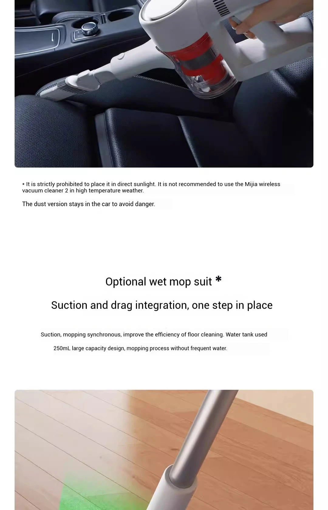 XIAOMI MIJIA Wireless Vacuum Cleaners 2 Dust Display Edition, 24kPa Suction, Maximum Battery Life 60 Min, Cordless Handheld Vacu