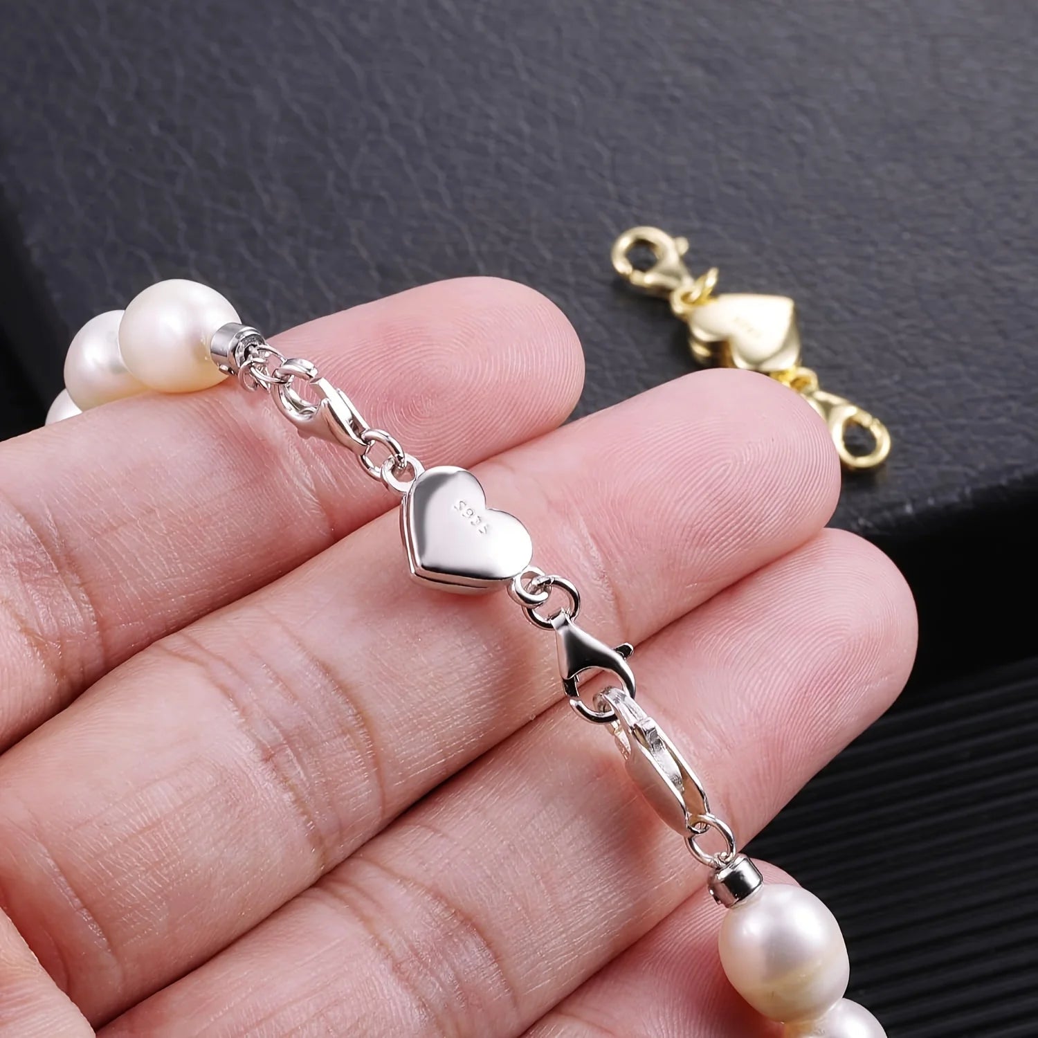 1pc Heart Magnetic Jewelry Connector Clasp Magnetic Necklace Clasp and Closure Double Chain Necklace Lobster Clasp