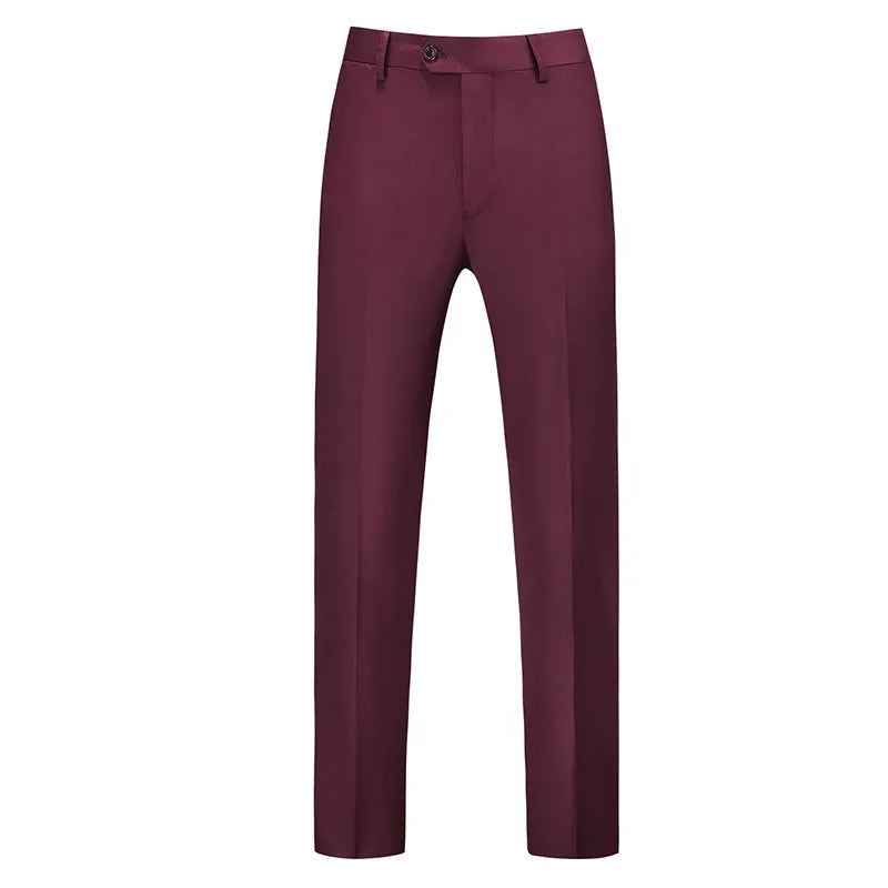 Men Dress Pants Solid Color Slim Fit Business Casual Office Wedding Formal Trousers High Quality Men Clothing Suit Pants 29-40