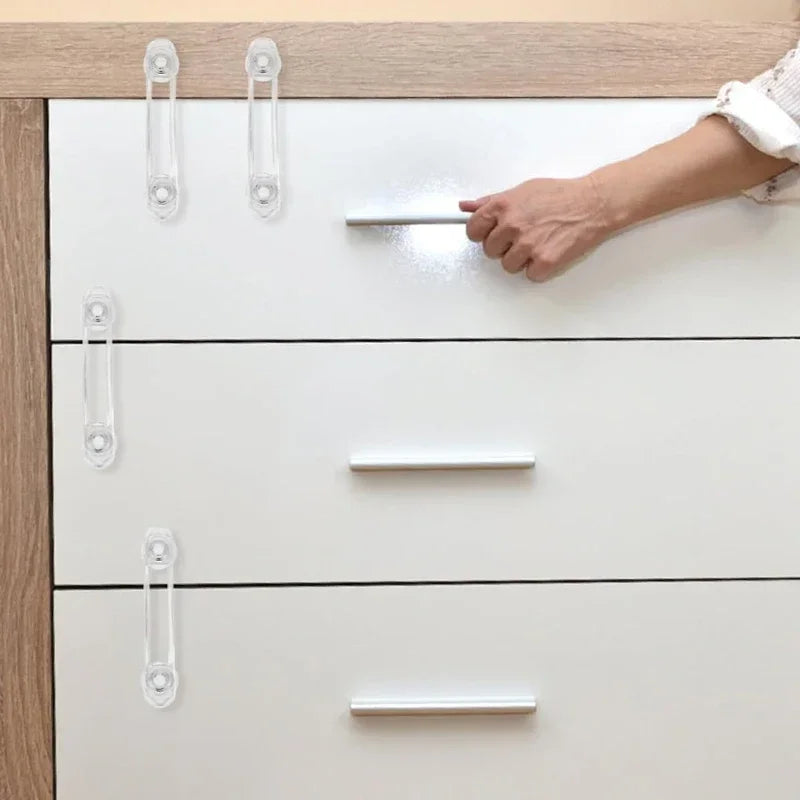 Multi-functional Child Safety Lock Transparent Anti-Opening Soft Strap Drawer & Refrigerator Lock for Home Security