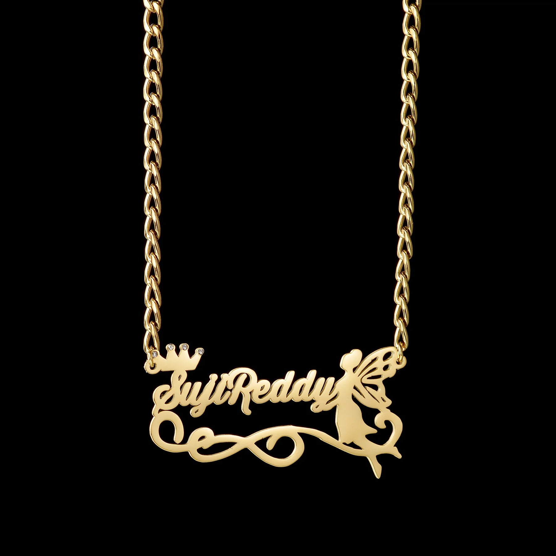 Atoztide Custom Name Necklaces Personalized Stainless Steel 4mm NK Cuban Thick Chain Pendant Letter for Women Jewelry Gift 