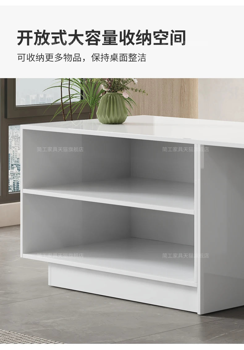 Customized Premium Desk Table Glamour Luxury Simple Elegant Reception Desk Modern Design Recepcion Mostrador Office Furniture