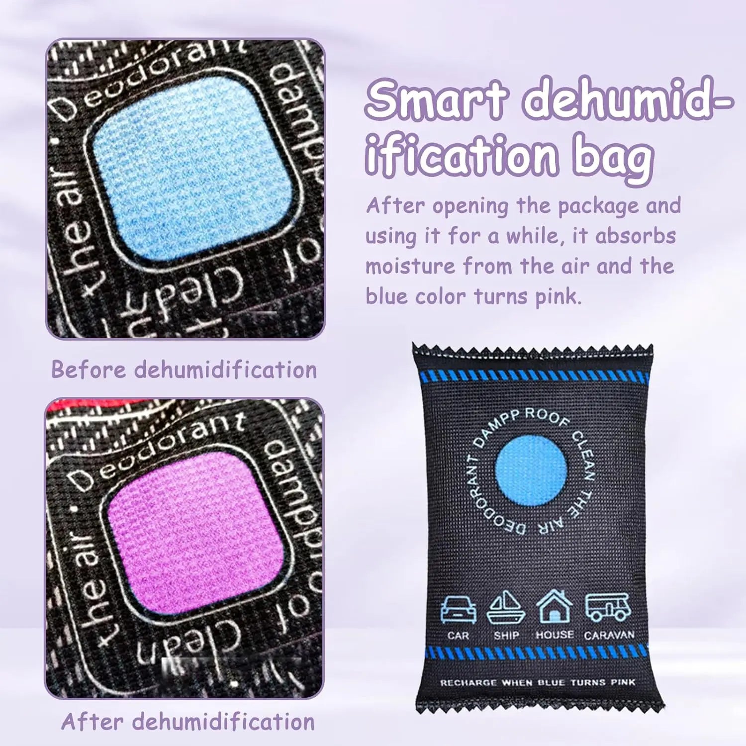 Reusable Silicone Dehumidifier Bag Car Air Freshener Interior Wardrobe Room Home Moisture Absorber Dampness Preventer Drying Bag
