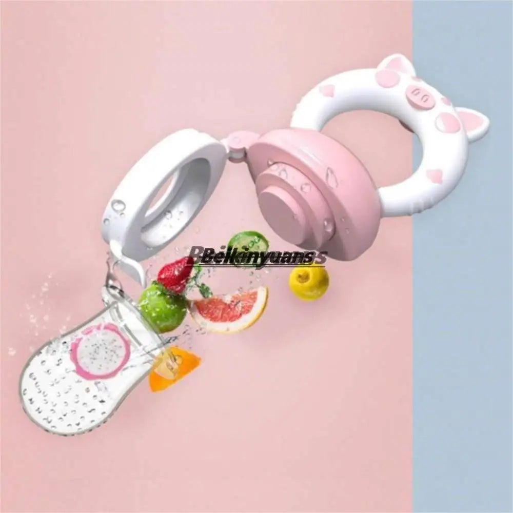 Baby Pacifier fruits and vegetables bite bag newborn baby pig le molar stick to eat fruit consisting silicone tooth gum pacifier